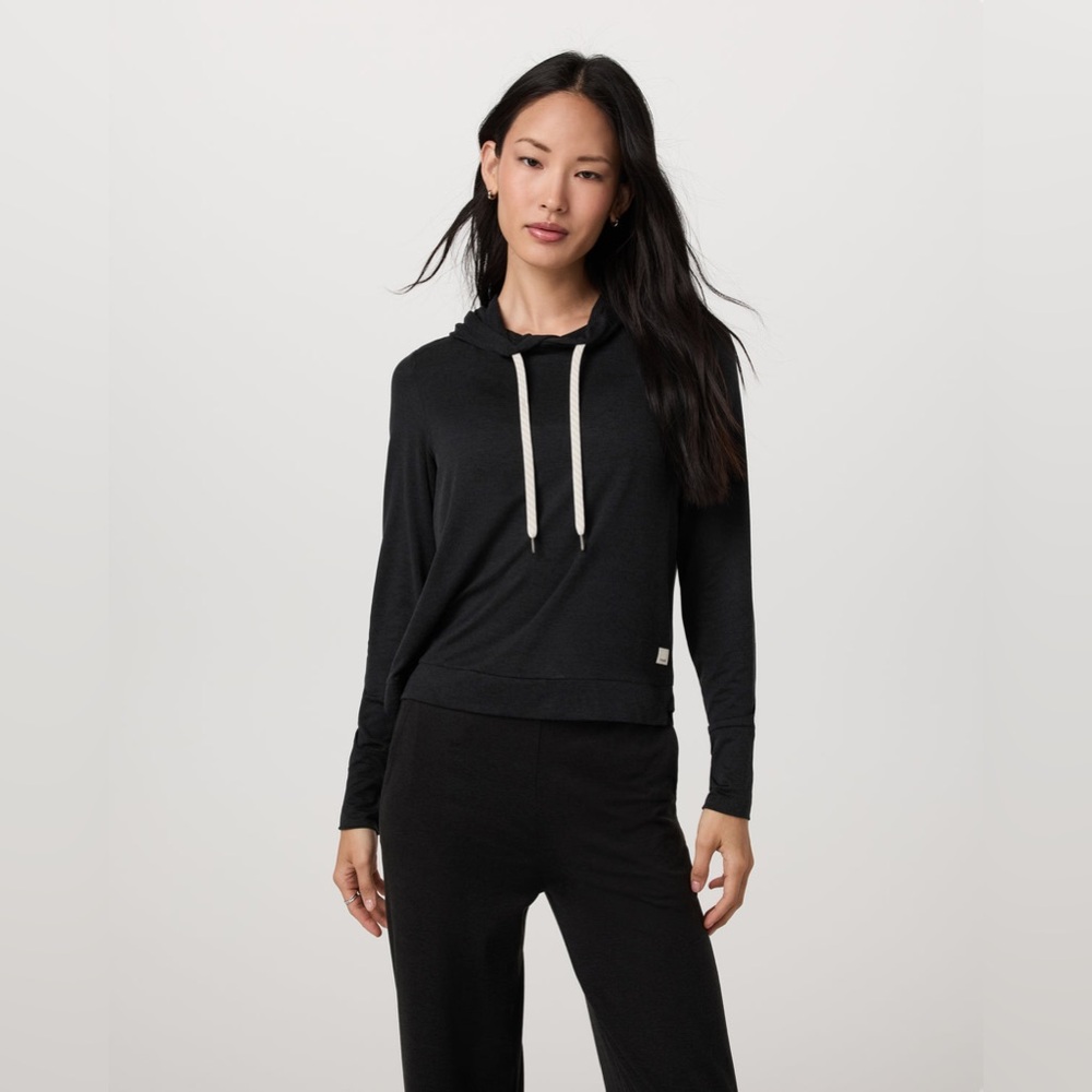 Women's Black heather Halo Essential hoodie Vuori size M